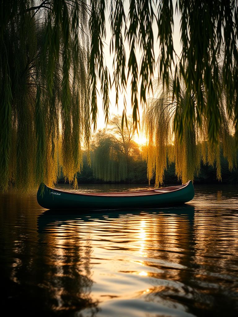 Open canoe on the River Severn near Bridgnorth
