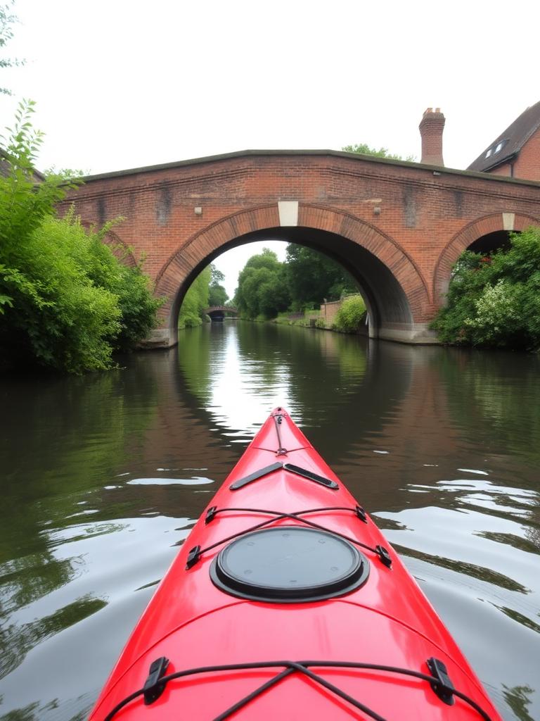 Kayak on the Staffs & Worcs canal at Kinver